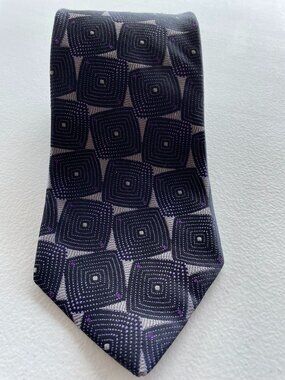 Robert Talbott Best of Class Silk Tie Navy Purple Geometric Luxury Mens Neck Tie
